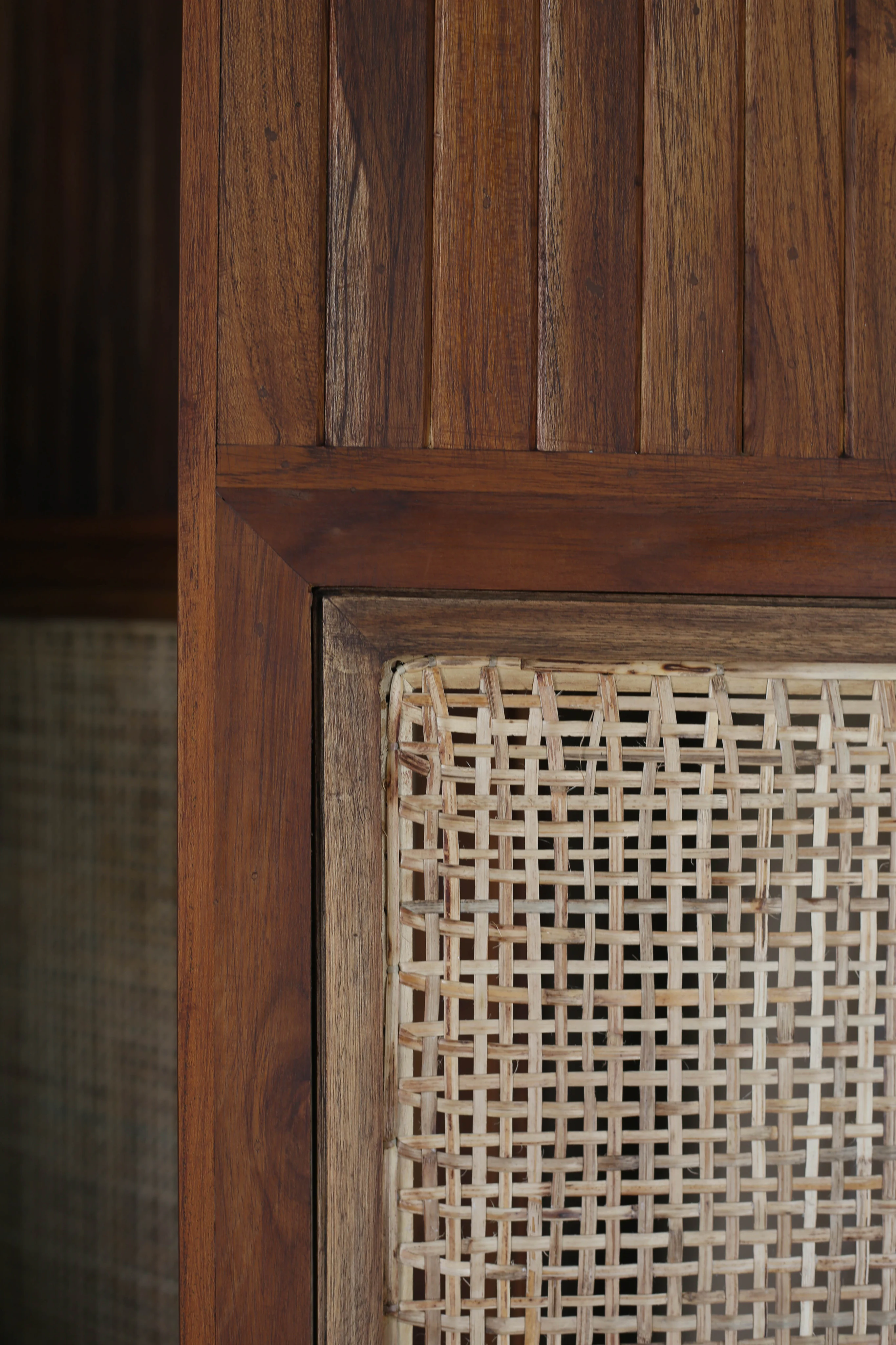 Wood and cane detail craftsmanship