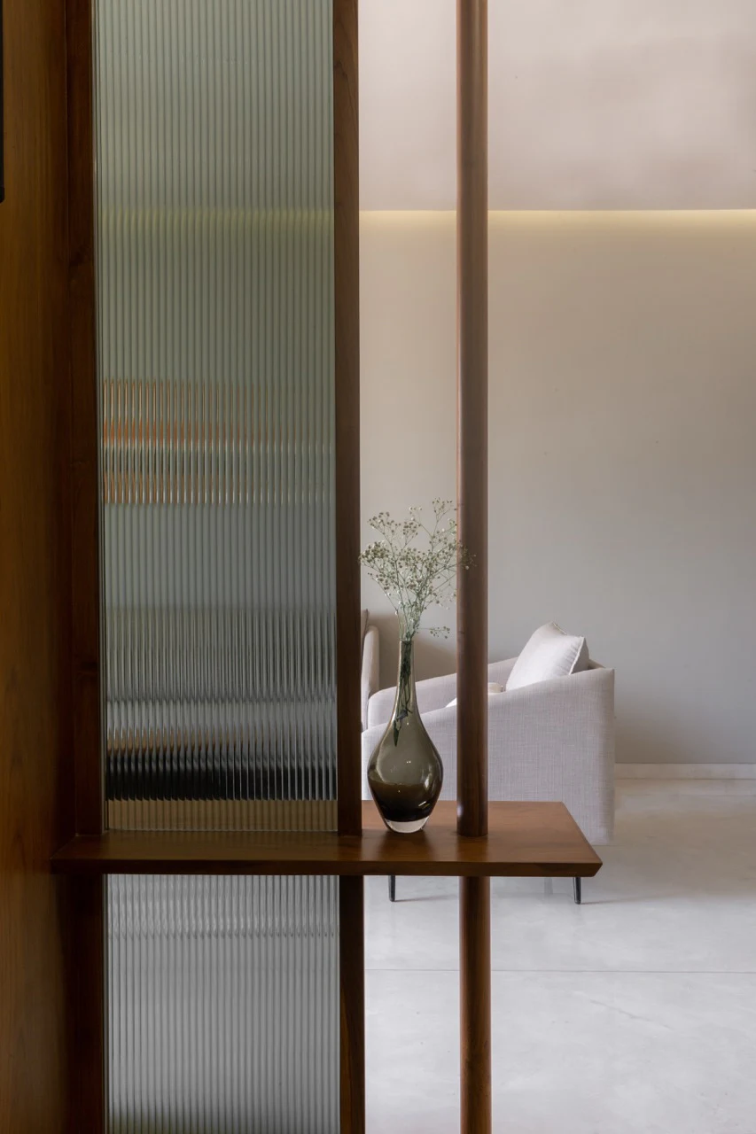 Warm wood bedside texture