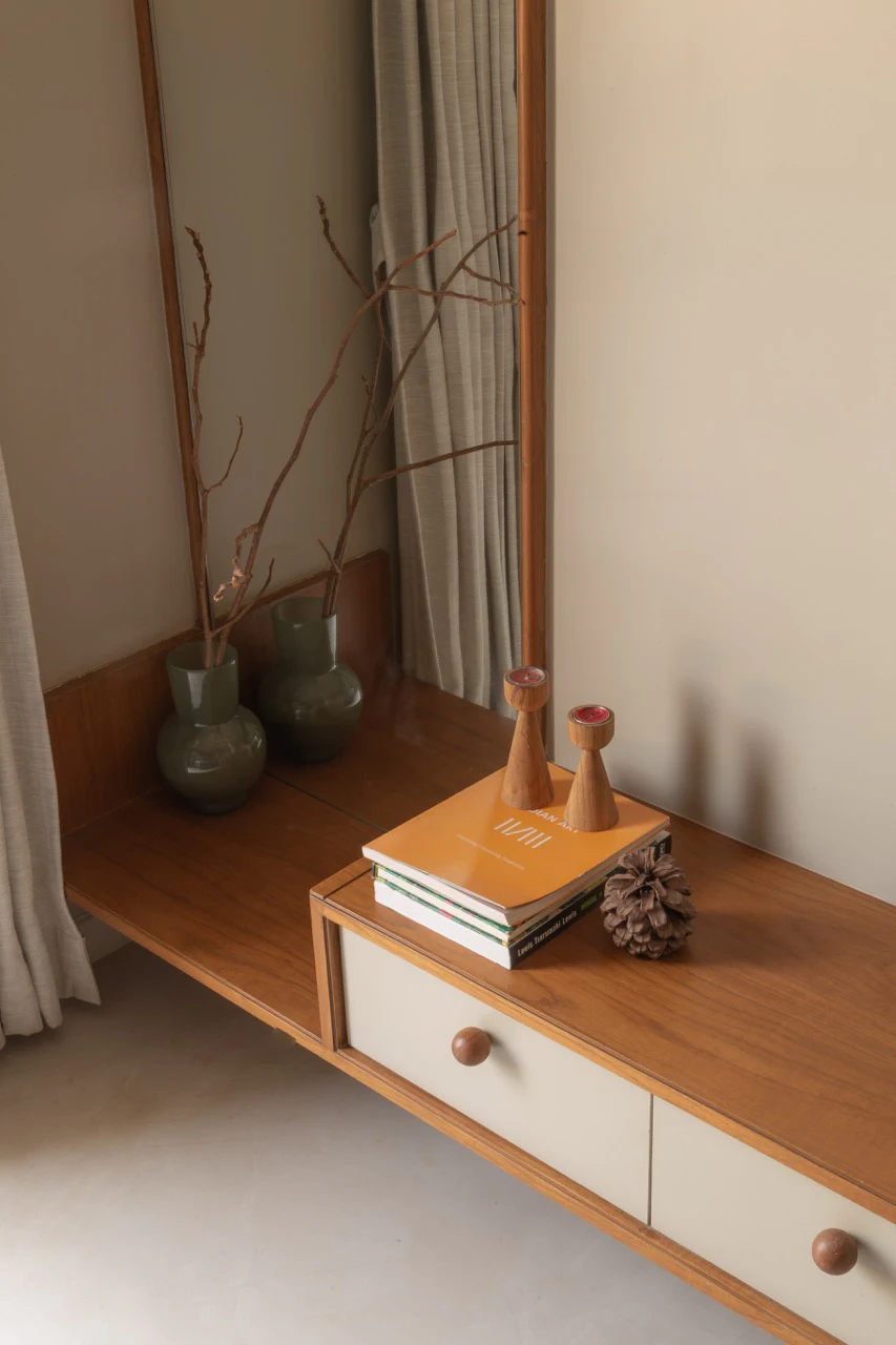 Custom brass and oak door handles