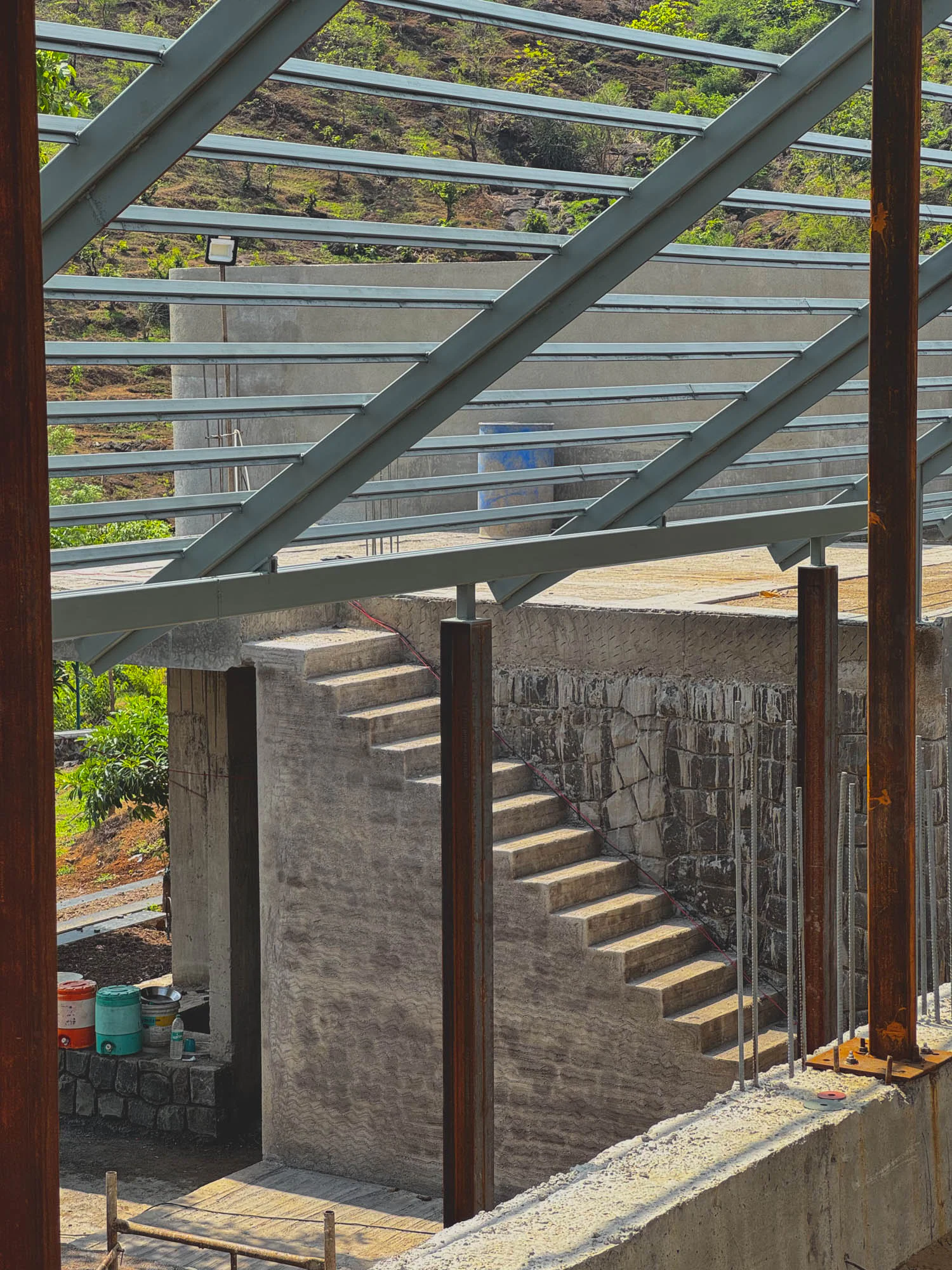 Karjat site stone masonry construction