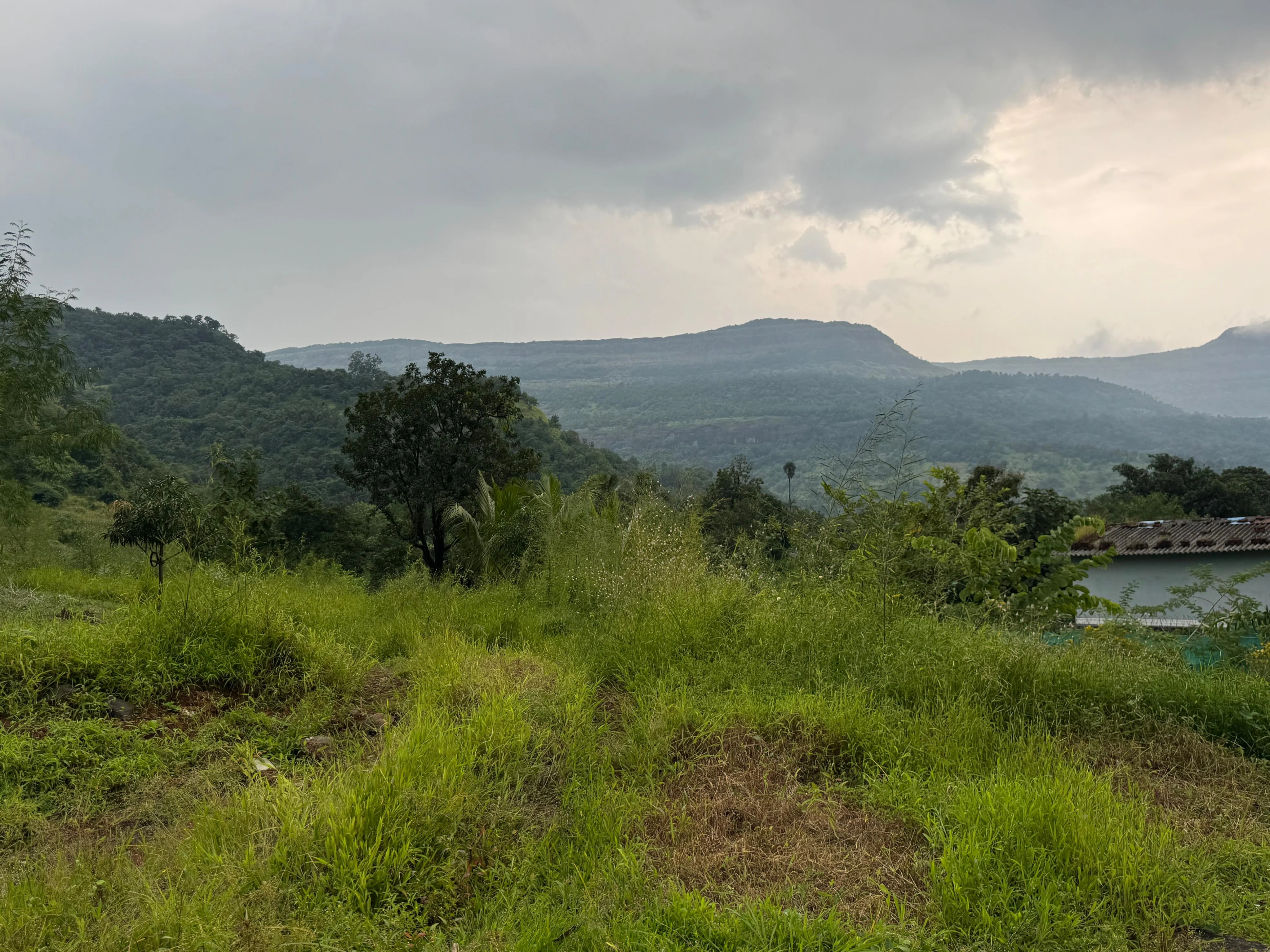 Panoramic view of the Western Ghats mountain ridge
